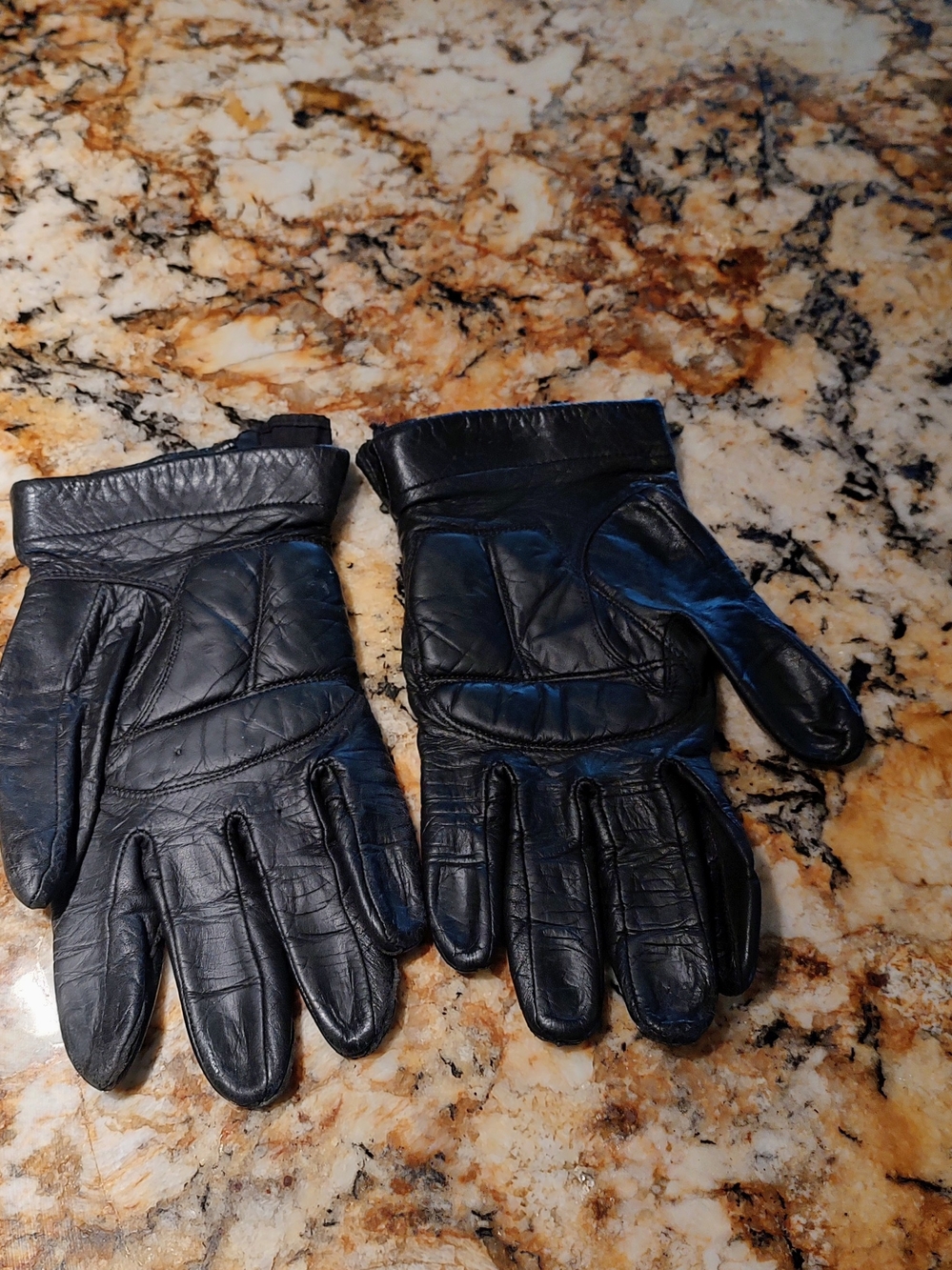 Harley-Davidson Black Leather Women's Motorcycle Gloves SZ L